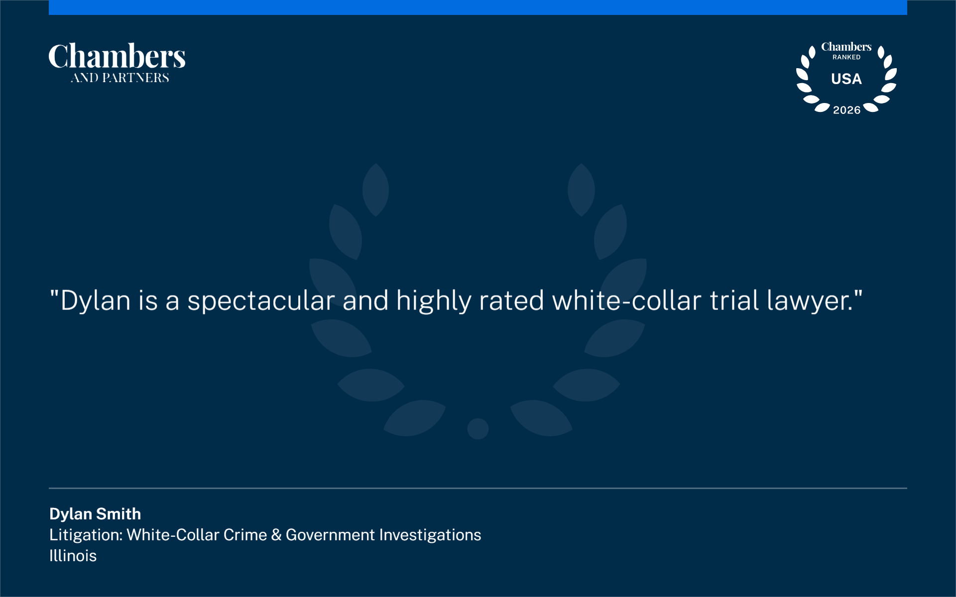 Dylan is a spectacular and highly rated white-collar trial lawyer.