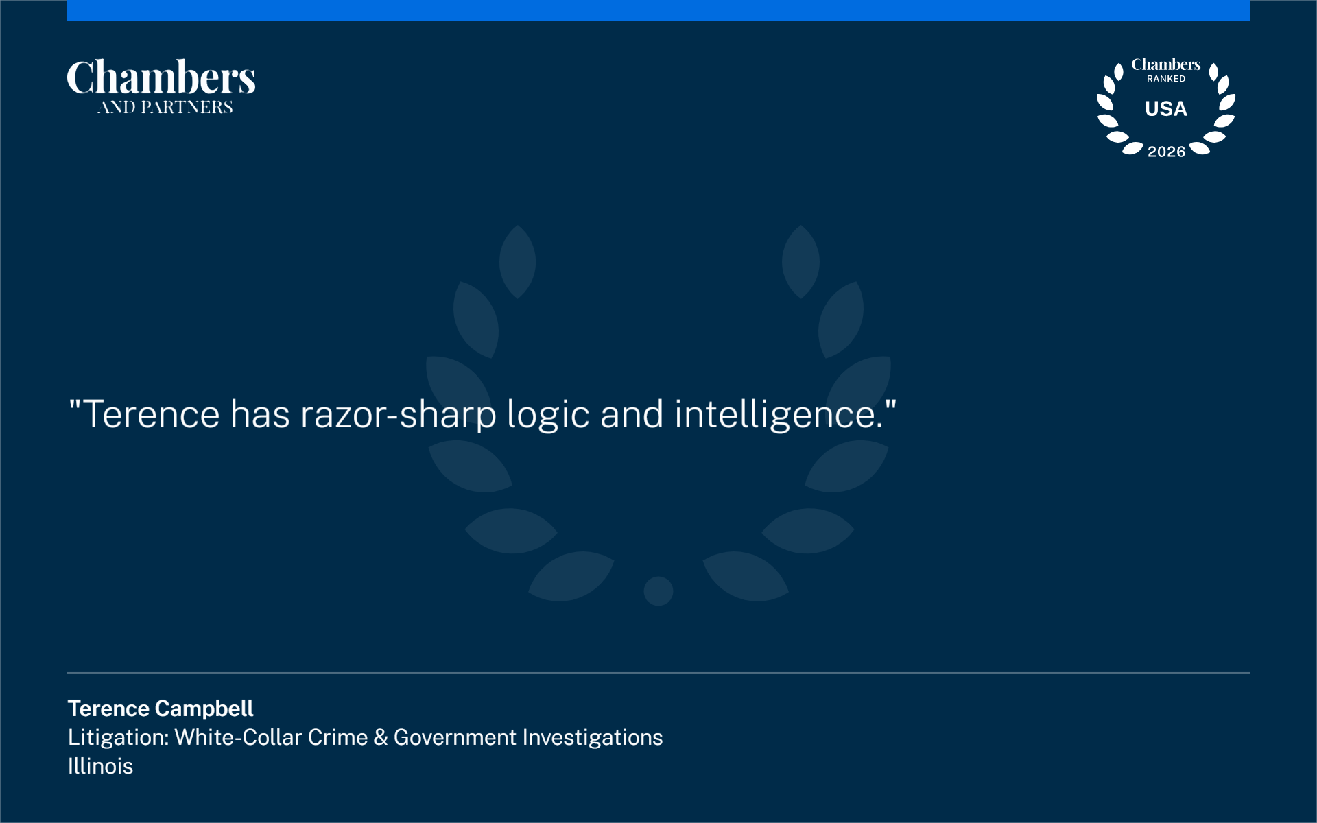 Terence has razor-sharp logic and intelligence.
