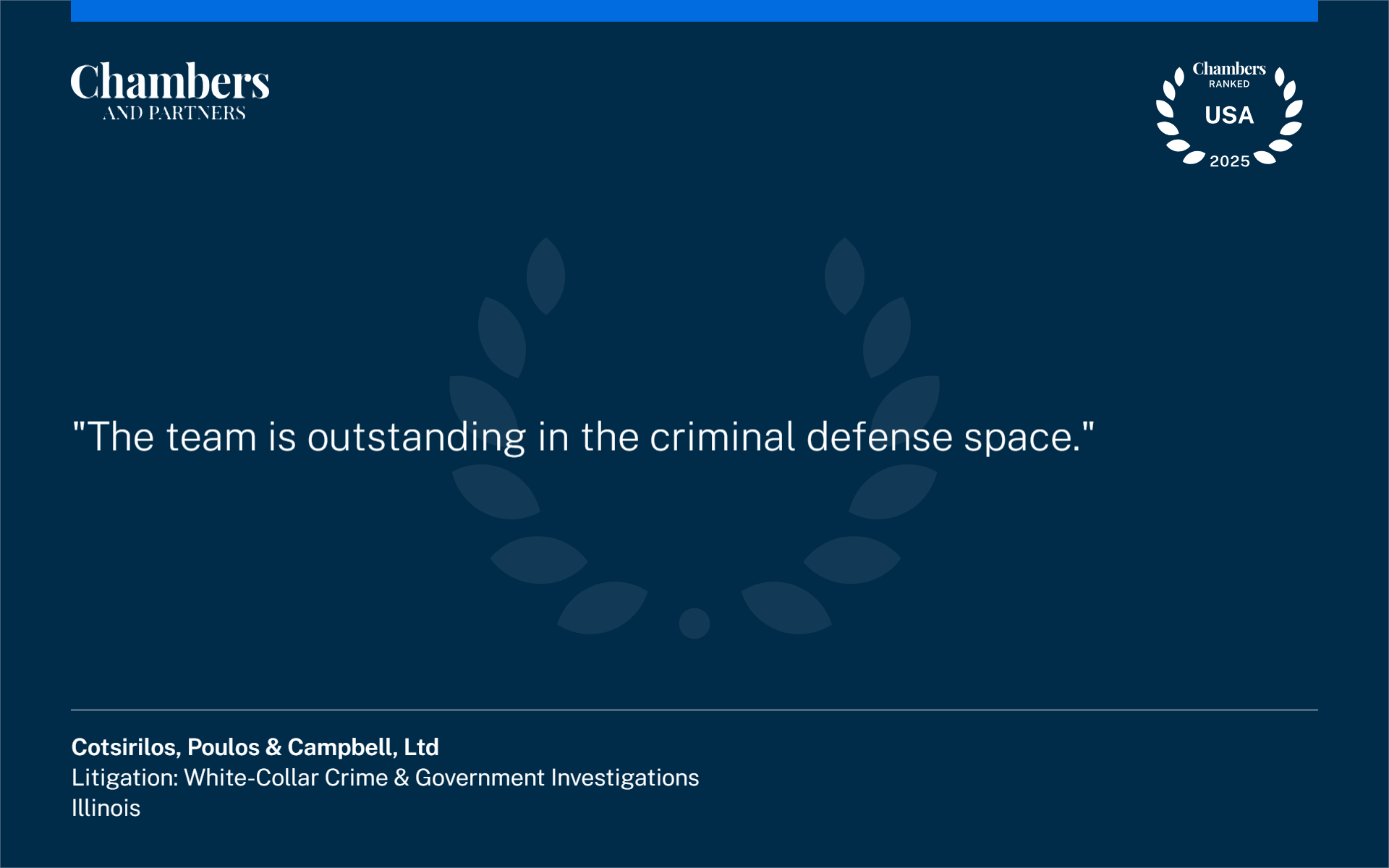 The team is outstanding in the criminal defense space